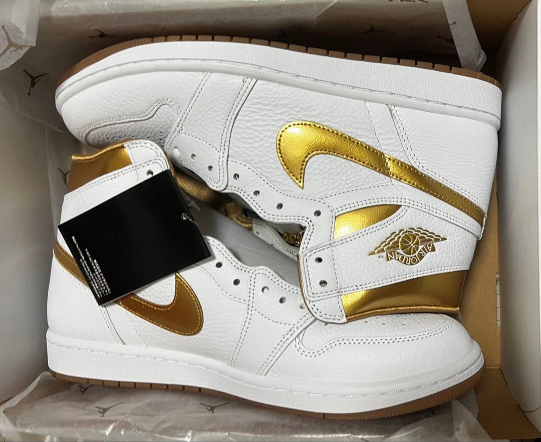 【未使用品】NIKE AIR Jordan 1 Retro HI OG 白/金