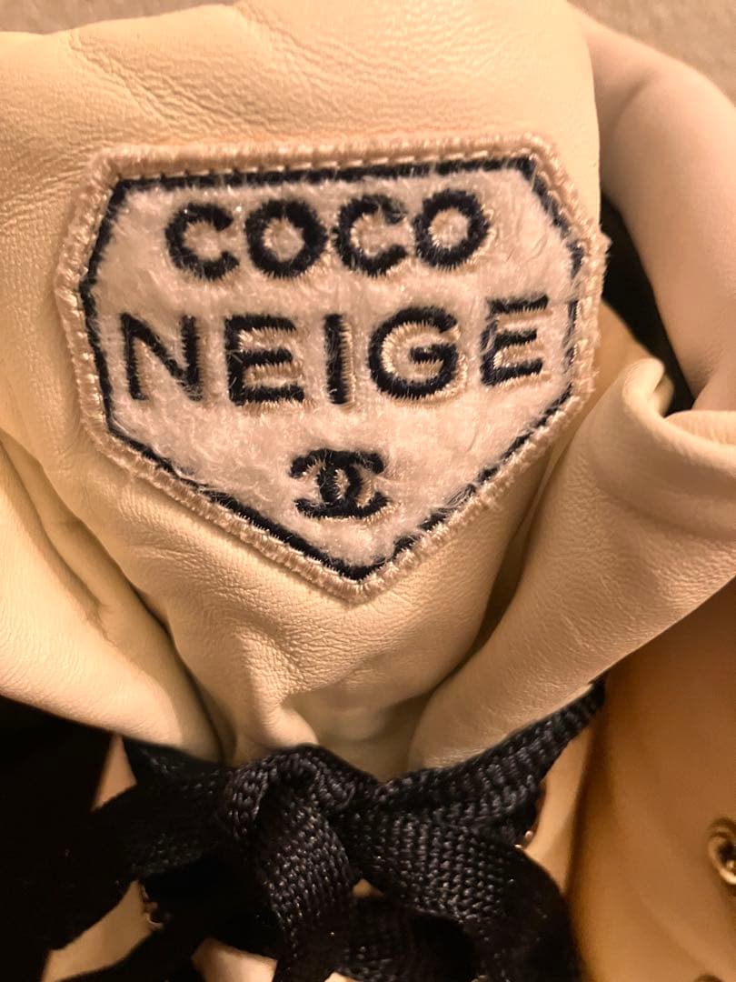 CHANEL ココネージュ　ラムレザー　レースアップシューズ　38