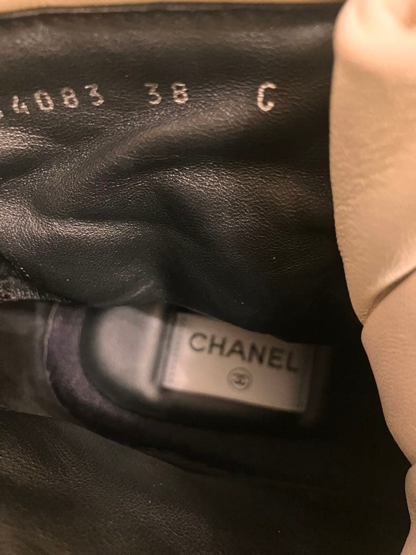 CHANEL ココネージュ　ラムレザー　レースアップシューズ　38