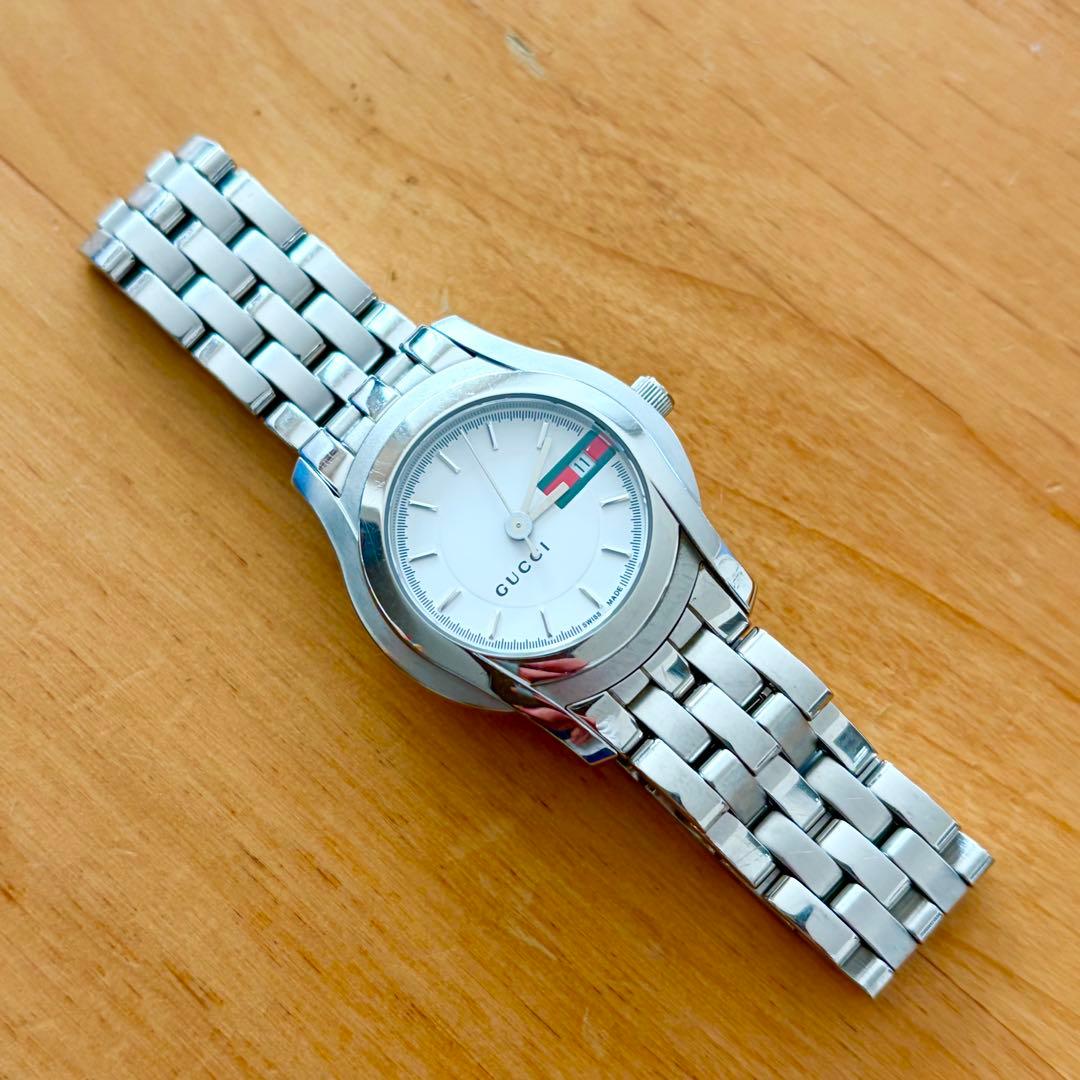GUCCI グッチ 5500L ラウンドフェイス 腕時計 ステンレススチール