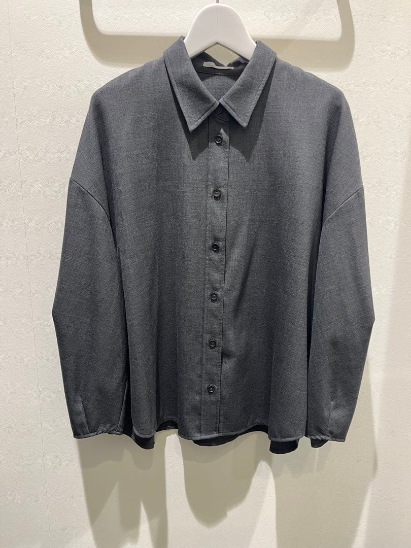 セオリーリュクス美品人気ウールシャツ　40 チャコールグレー