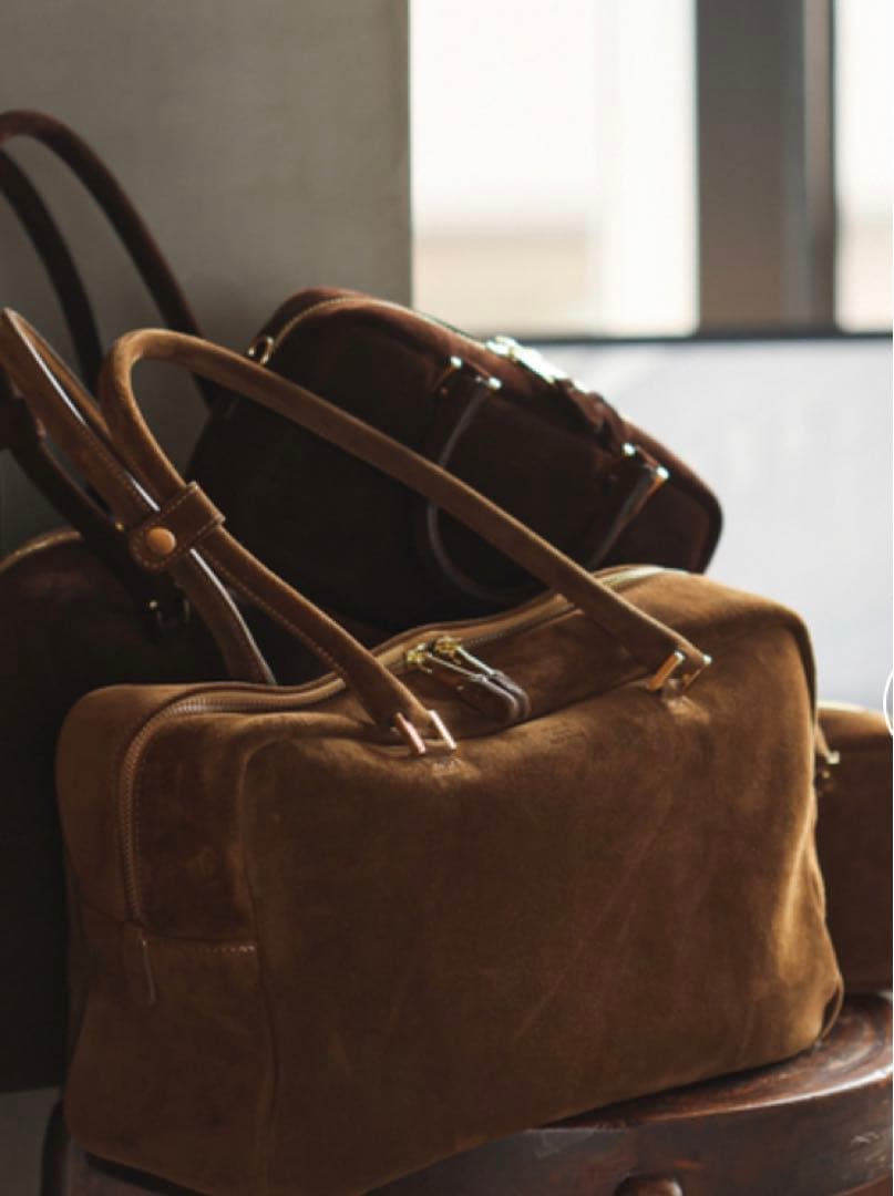 Manuel MILANO SUEDE スエードボストンバッグ　キャメル