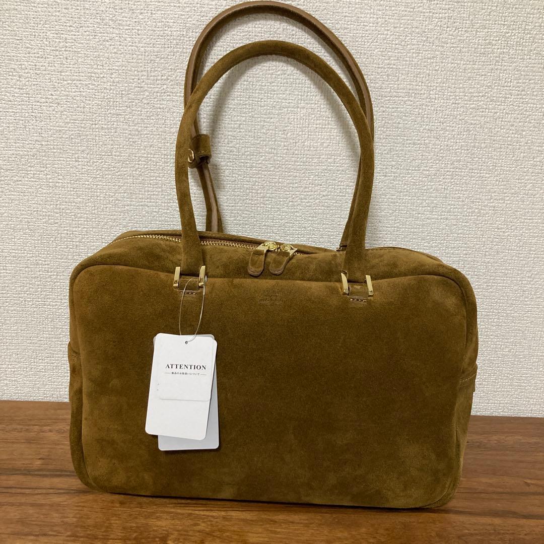 Manuel MILANO SUEDE スエードボストンバッグ　キャメル