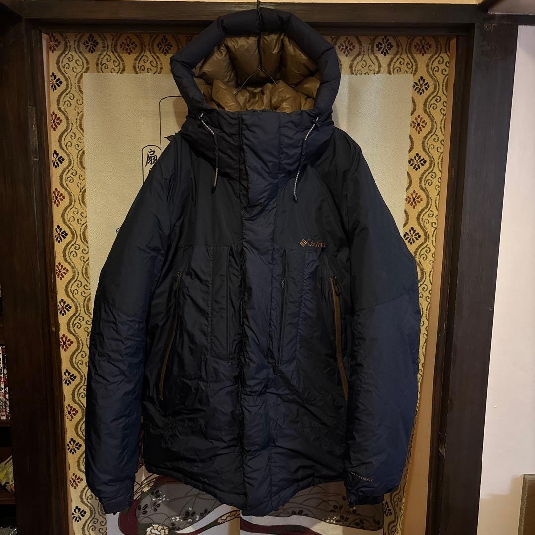 【美品】 Columbia コロンビア フードダウン メンズL ネイビー