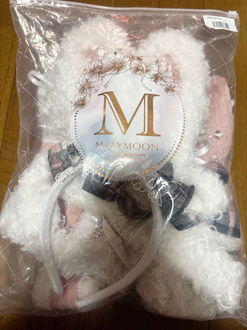 Malymoon/マリームーン メルトニットバニー ピンク×ホワイト