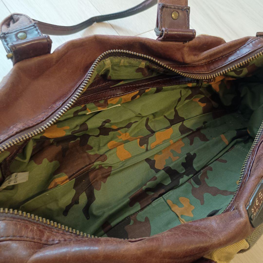 ディーゼル　トートバッグ ベージュとブラウン キャンバス