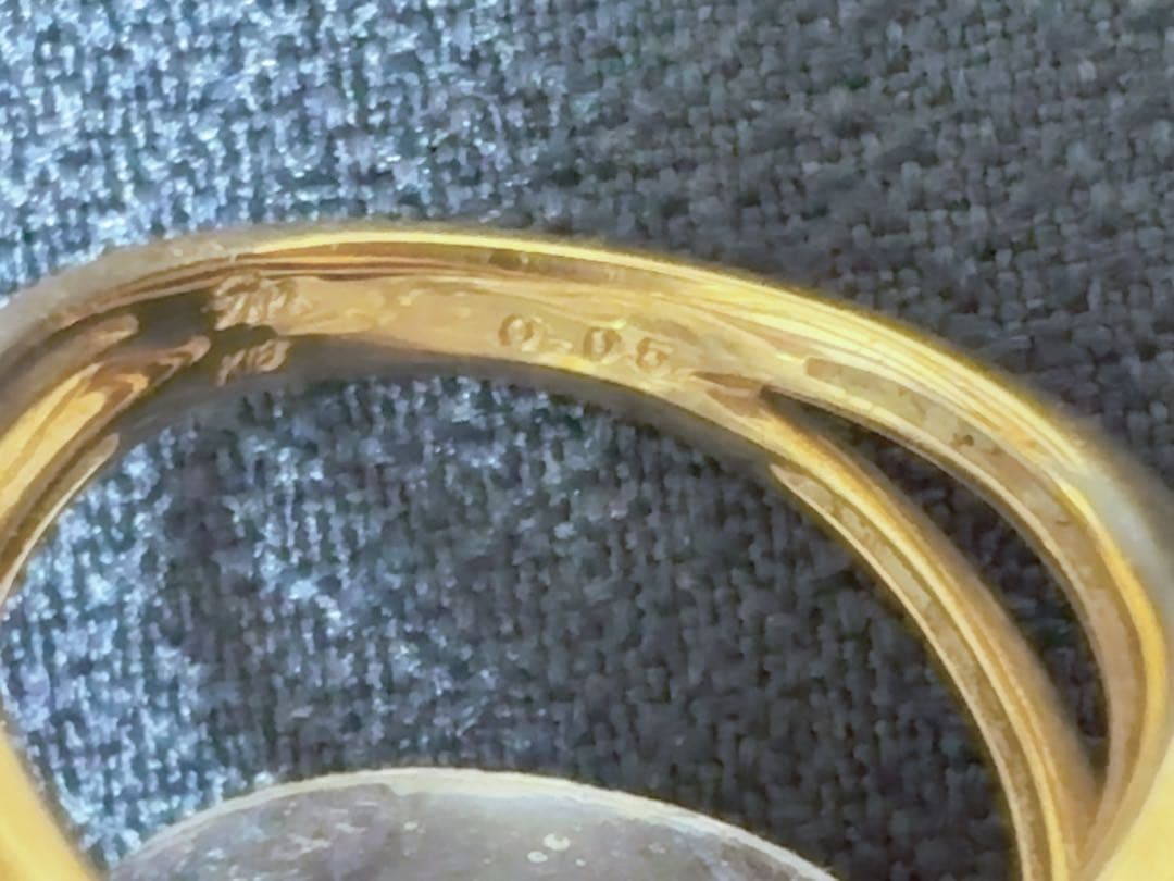 K18 ダイヤモンド0.05ct デザインリング 4°C ゴールド 18金 3石