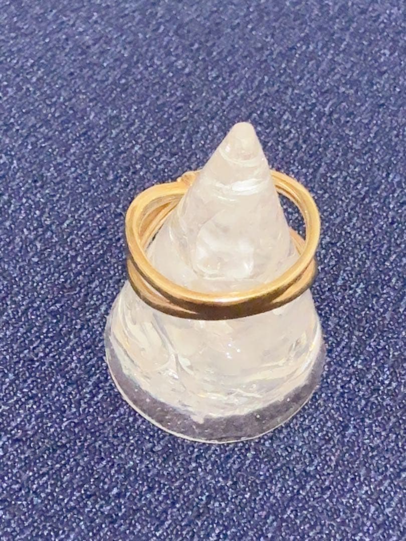 K18 ダイヤモンド0.05ct デザインリング 4°C ゴールド 18金 3石