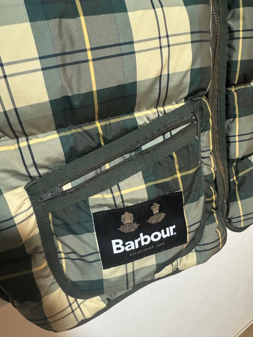 新品未使用 Barbour チェックダウンベスト リバーシブル