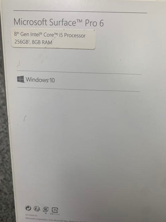 マイクロソフト Surface Pro 6 i5/8GB/256GB ブラック…