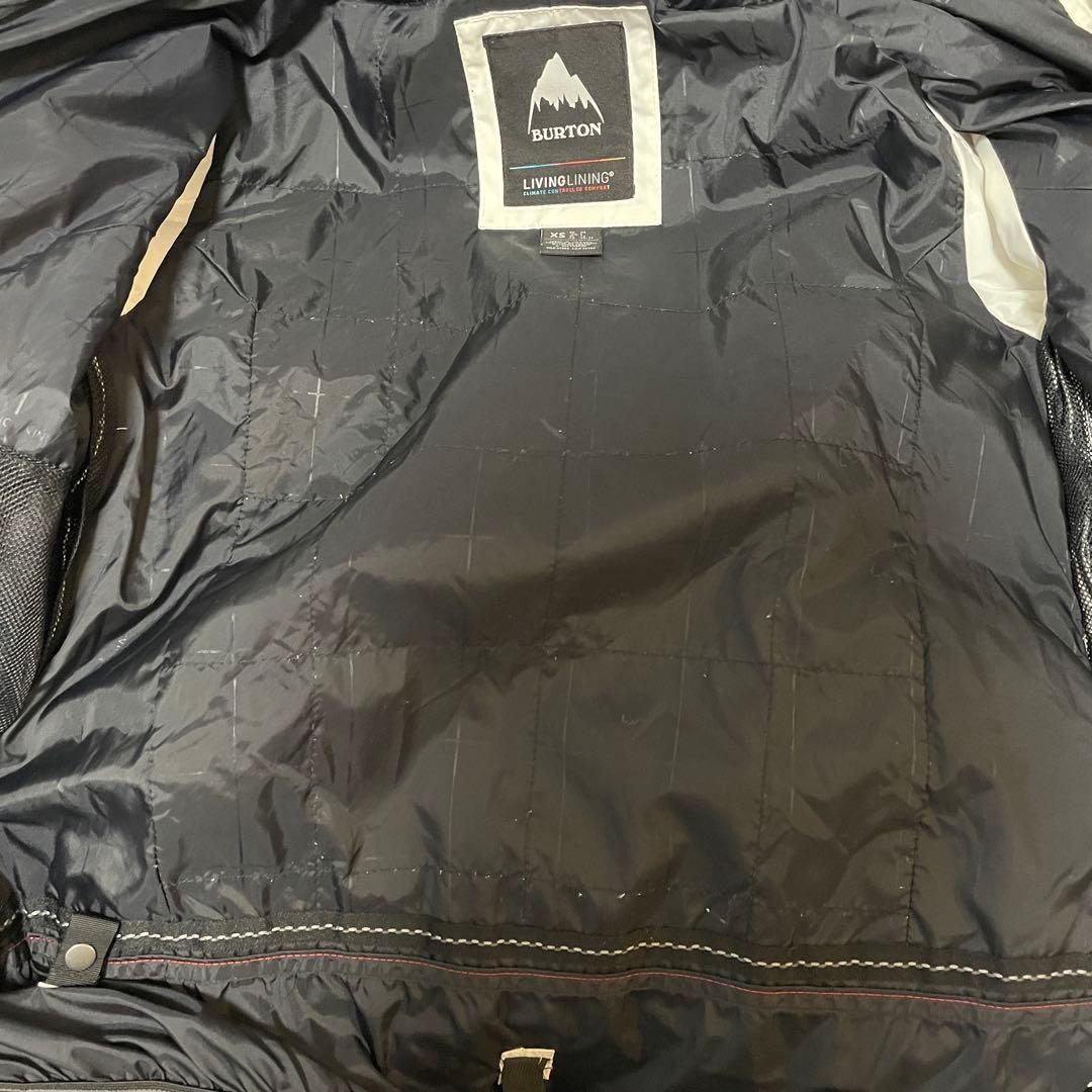 Burtonバートンスキーウェアスノーボードジャケットフード白ホワイト黒ブラック