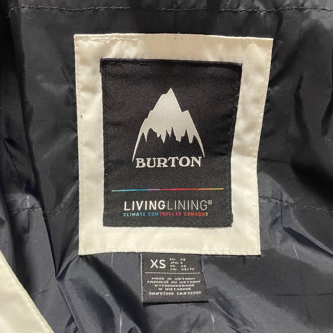 Burtonバートンスキーウェアスノーボードジャケットフード白ホワイト黒ブラック