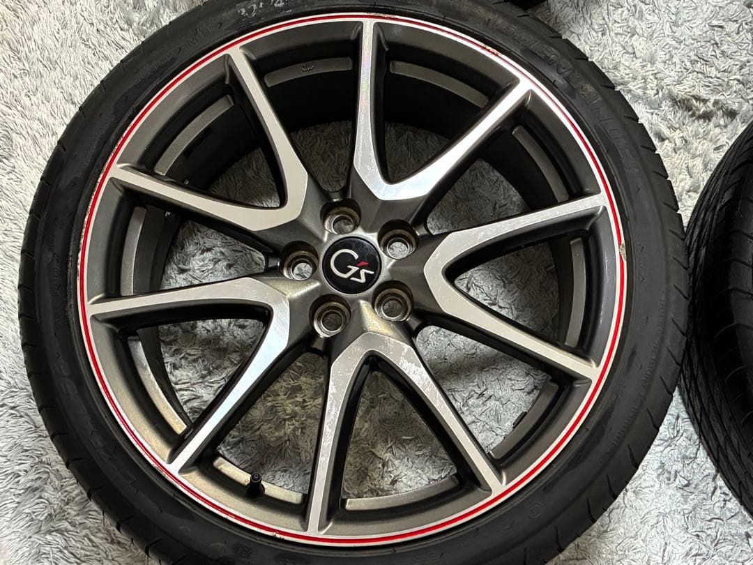 30プリウスG's 18インチ純正レッドラインホイール　4本セット（タイヤ付き）