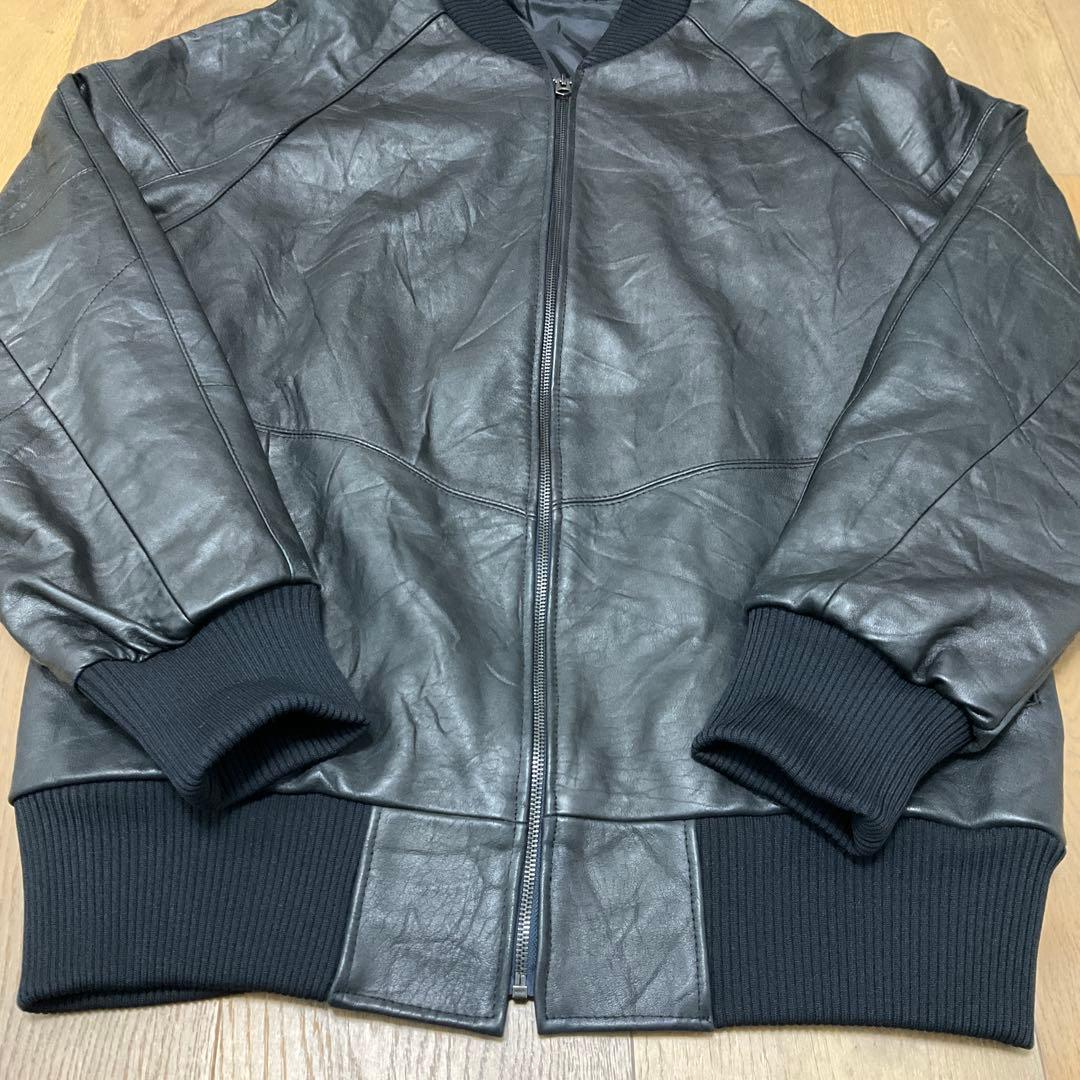 一点物　再構築　本革レザージャケット MA-1 メンズ L ブラック