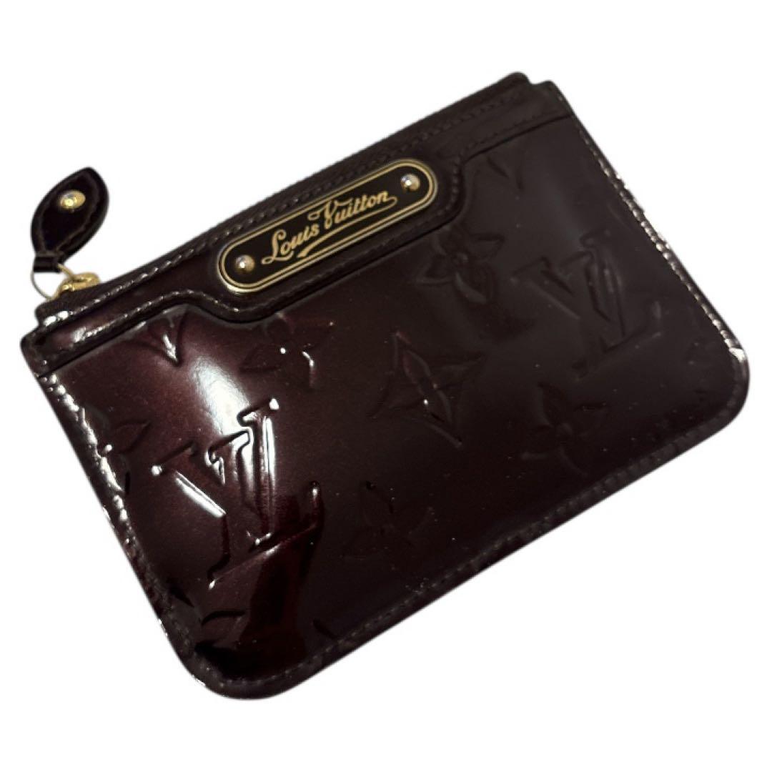 【美品】ルイヴィトン モノグラム ヴェルニ ポシェットクレNM アマラント