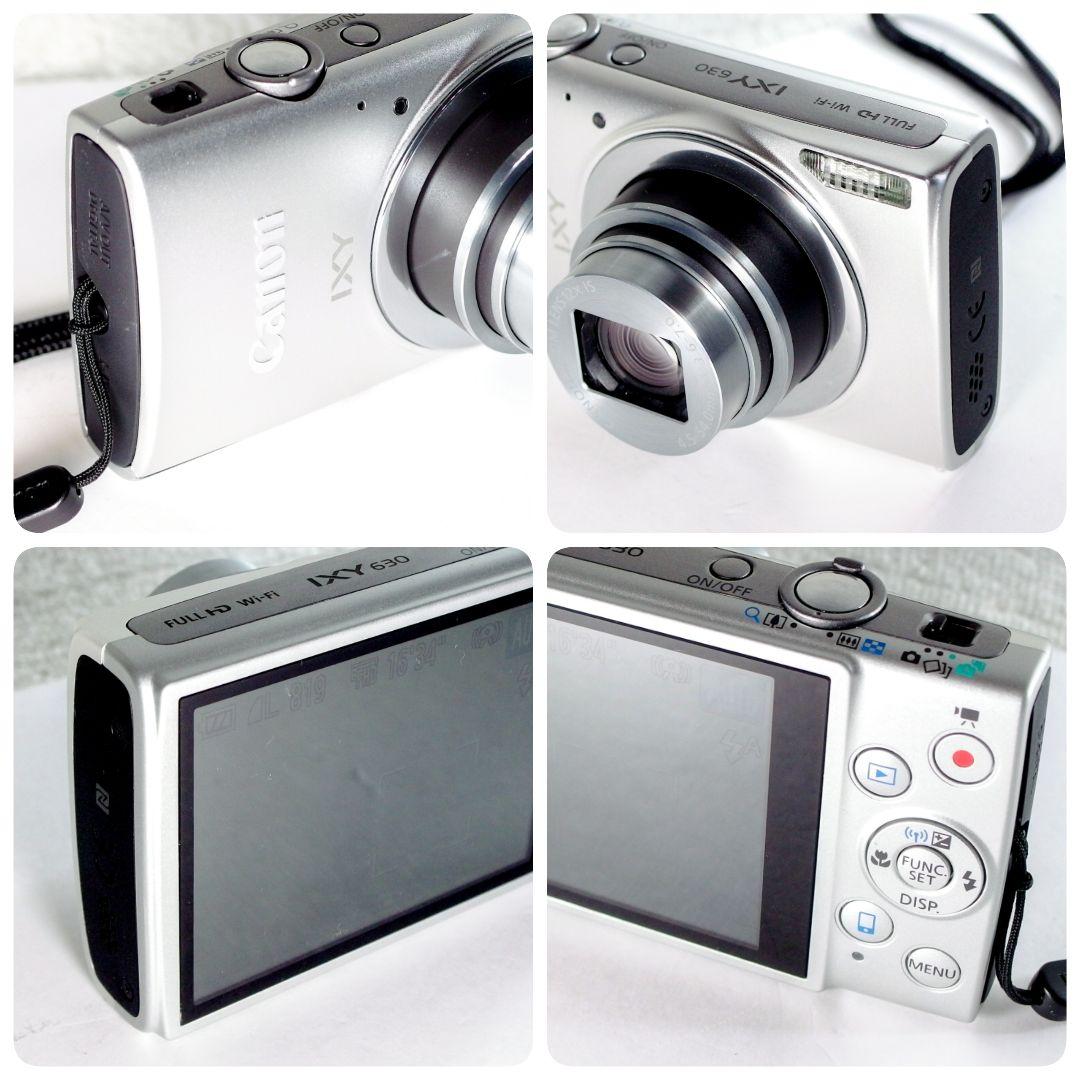完動 美品 Canon IXY 630 シルバー ストラップ カメラケース付