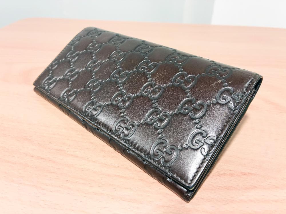 ★美品 中古★GUCCI グッチシマ レザー GG 長財布【長財布】FQDL