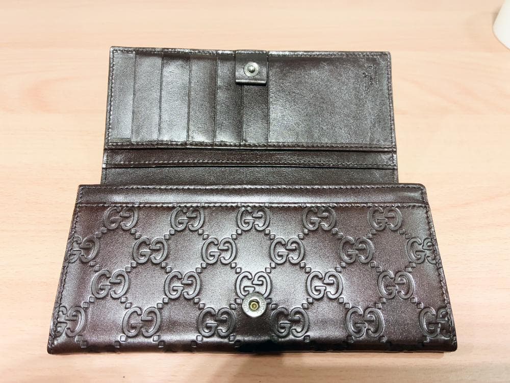 ★美品 中古★GUCCI グッチシマ レザー GG 長財布【長財布】FQDL