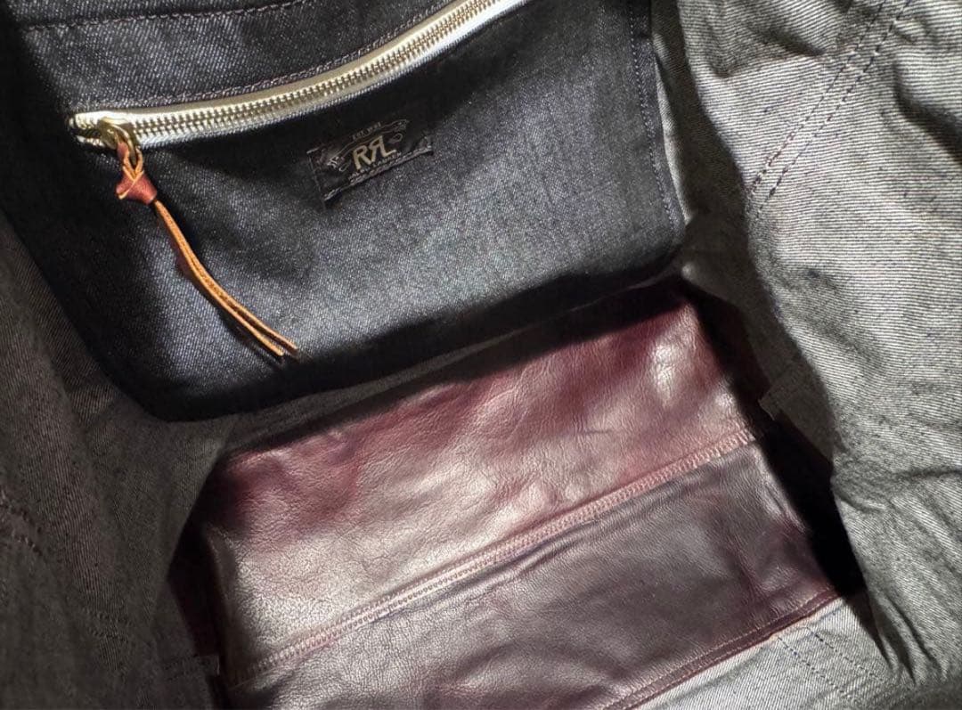 RRL ダブルアールエル　レザートリム デニム トート