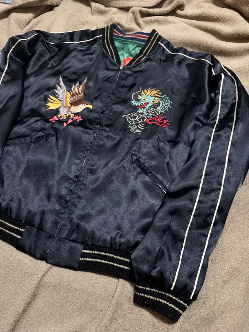 美品 ２面用 テーラー東洋 龍 日本限定 スカジャン vintage サテン