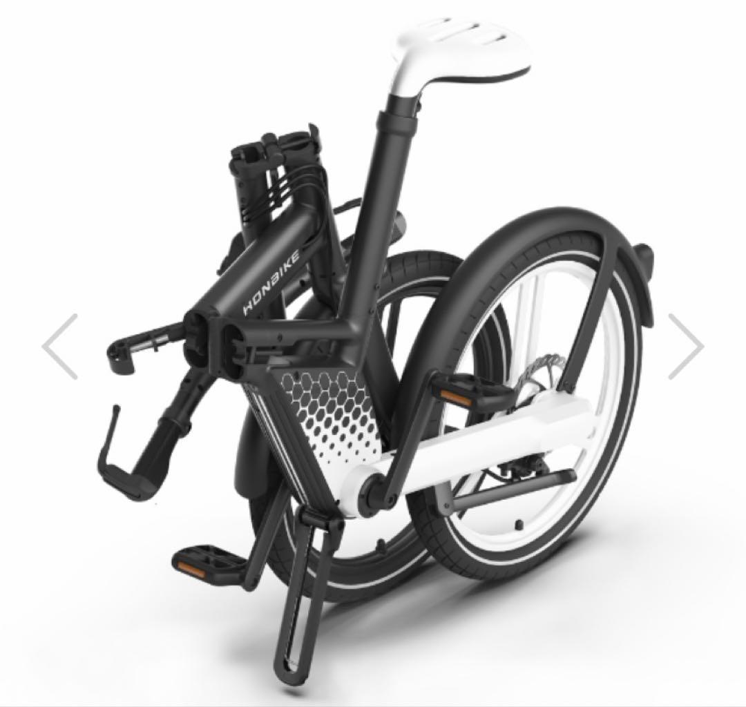 新品HONBIKE 電動アシスト自転車PLUS 黒白(カゴ、空気入れ付き)