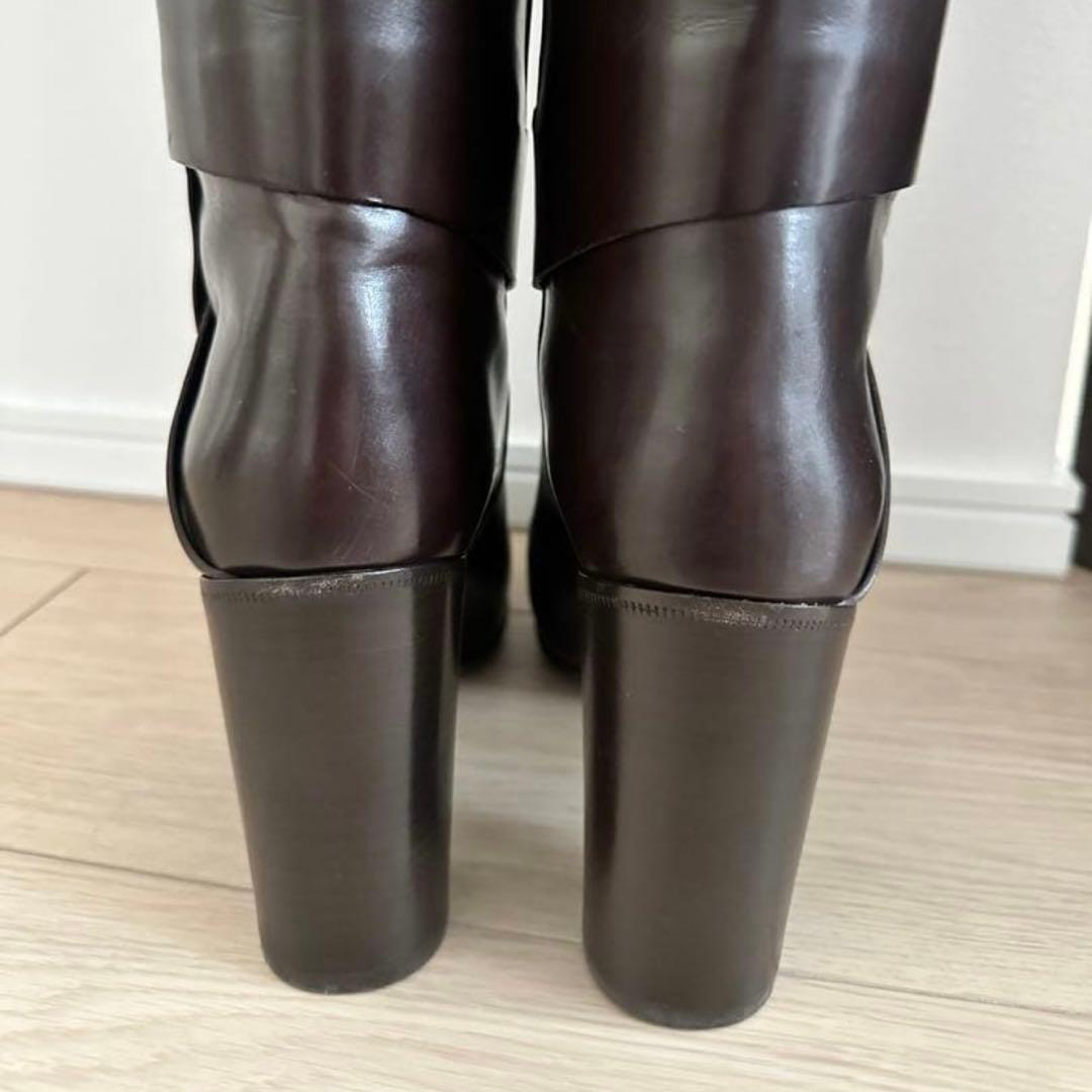 SARTORE ベルテッドダークブラウン ロングブーツ サイズ37 ほぼ未使用品