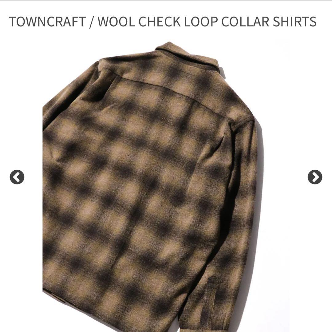 さ*ず様 TOWNCRAFT /WOOL CHECK LOOP COLLAR S