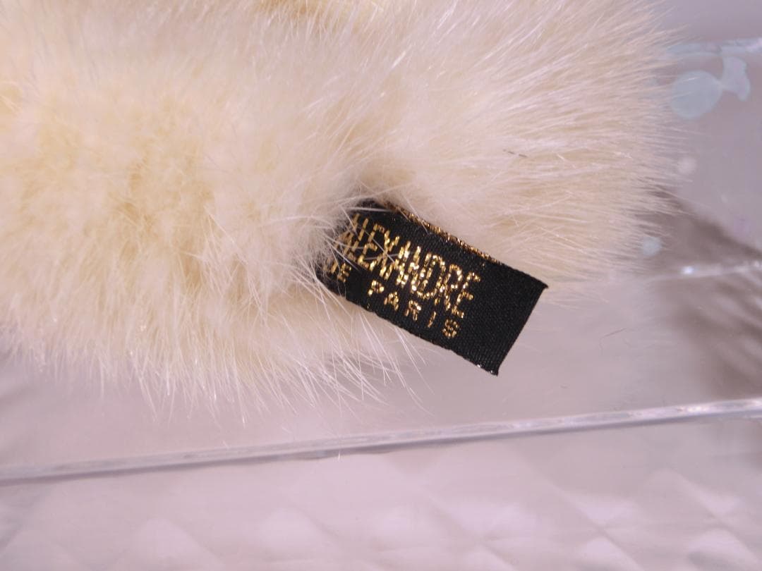 ホワイトアイボリー ファー ヘアゴム Alexandre
