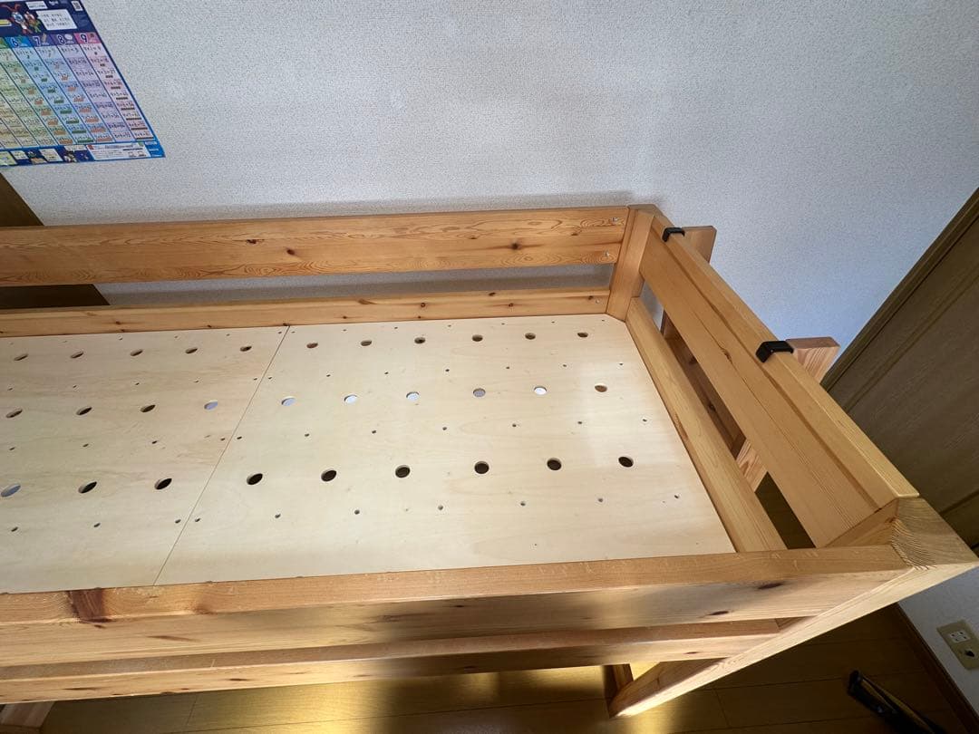 Y(M&C) 無印良品 パイン材 ミドルベット 木製ロフトベッド 階段付