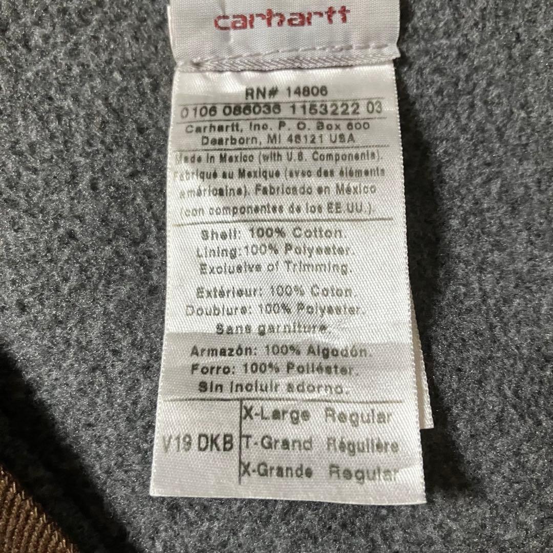 00sCarharttカーハートダックベスト裏地ボアブラウンワークメキシコ製XL