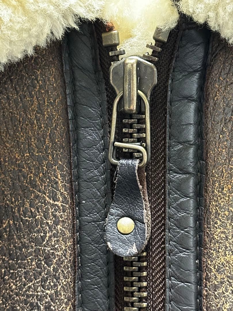 人気✨90's リアルムートン　B-3 シープスキン　レザージャケット　ブラウン