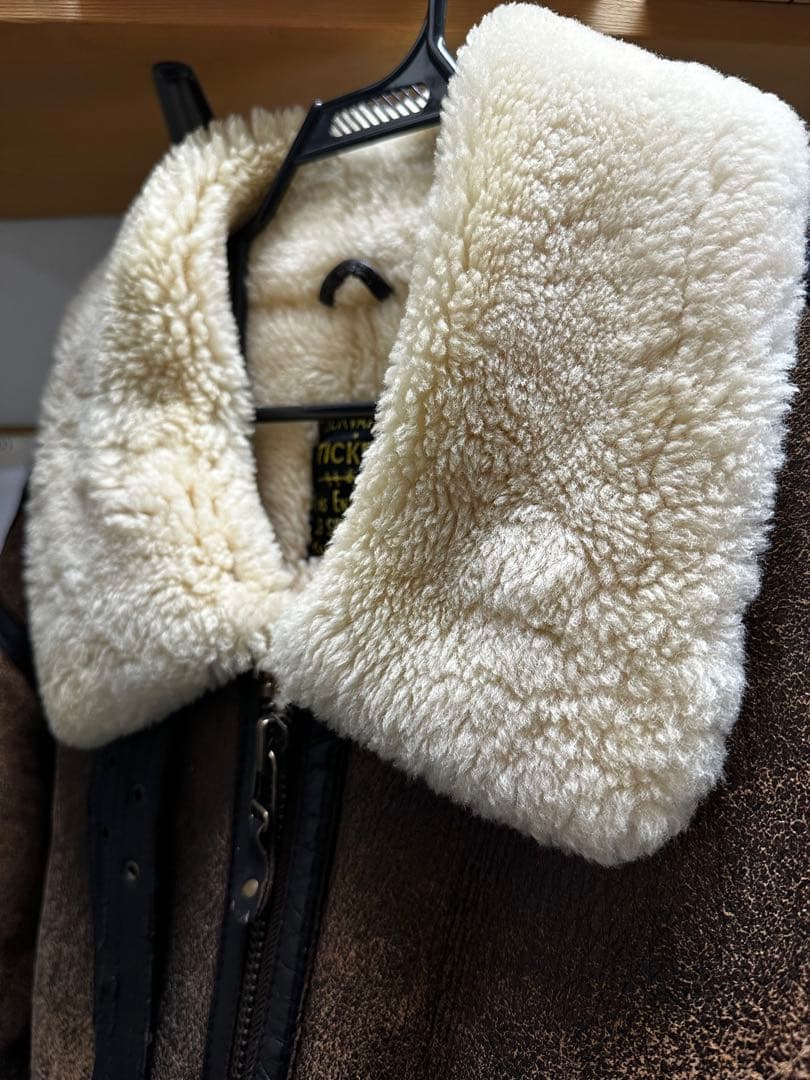 人気✨90's リアルムートン　B-3 シープスキン　レザージャケット　ブラウン