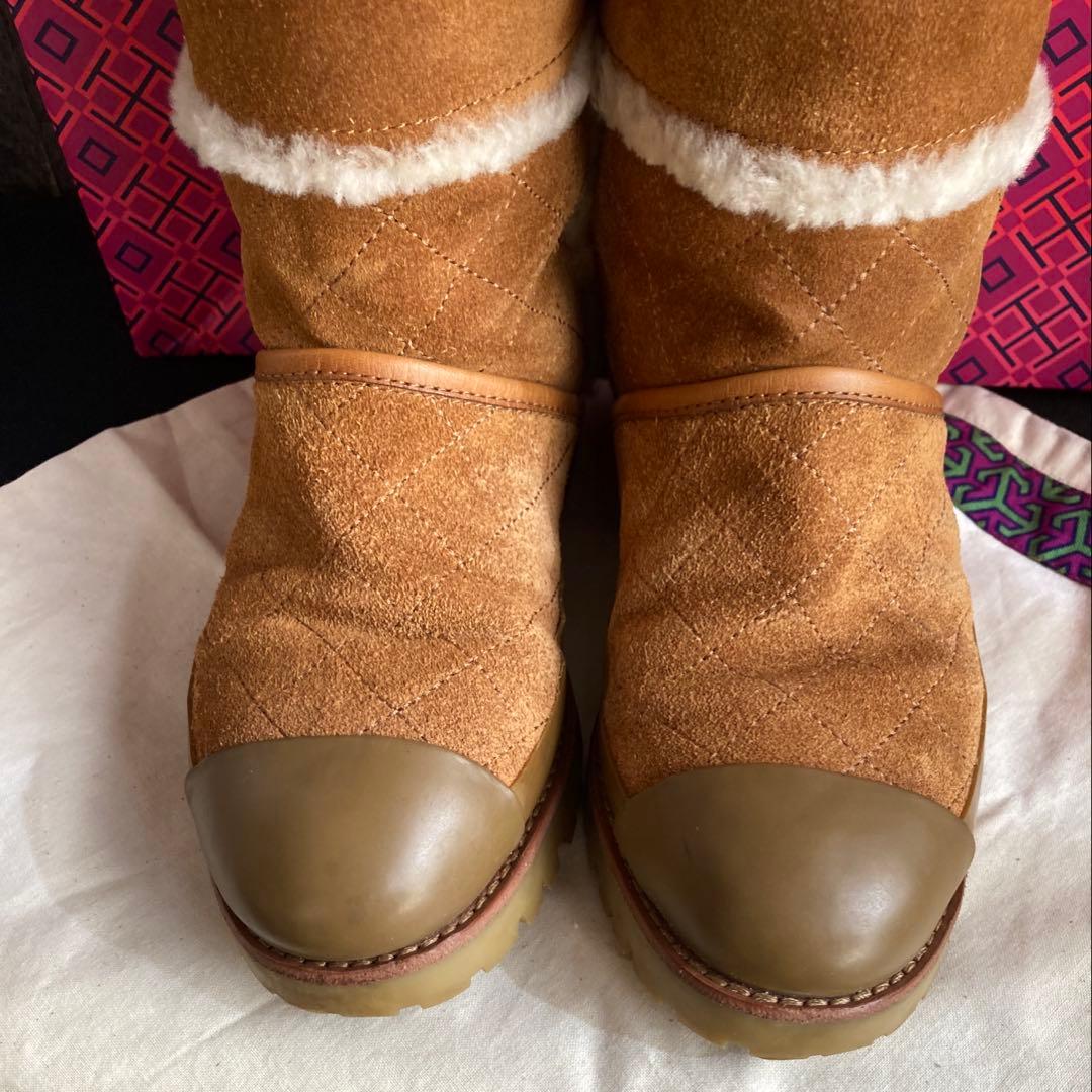 TORY BURCH 美品 ブーツ ムートン キルティング クリーニング済み