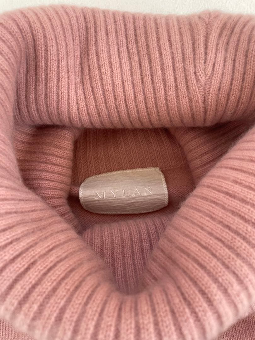 マイラン　MYLAN カシミヤ100 ボリュームネック　ニット　スモーキーピンク