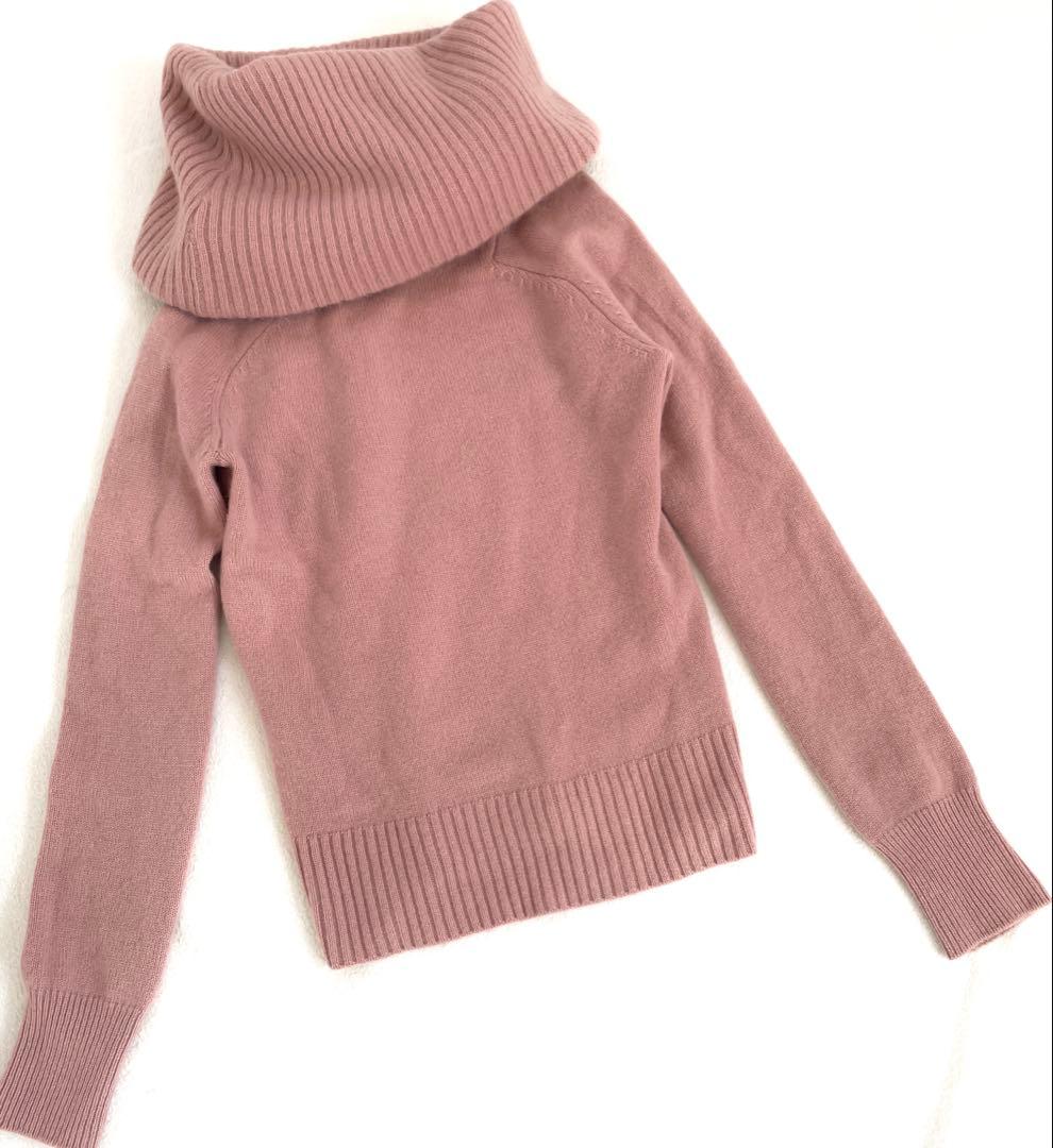 マイラン　MYLAN カシミヤ100 ボリュームネック　ニット　スモーキーピンク