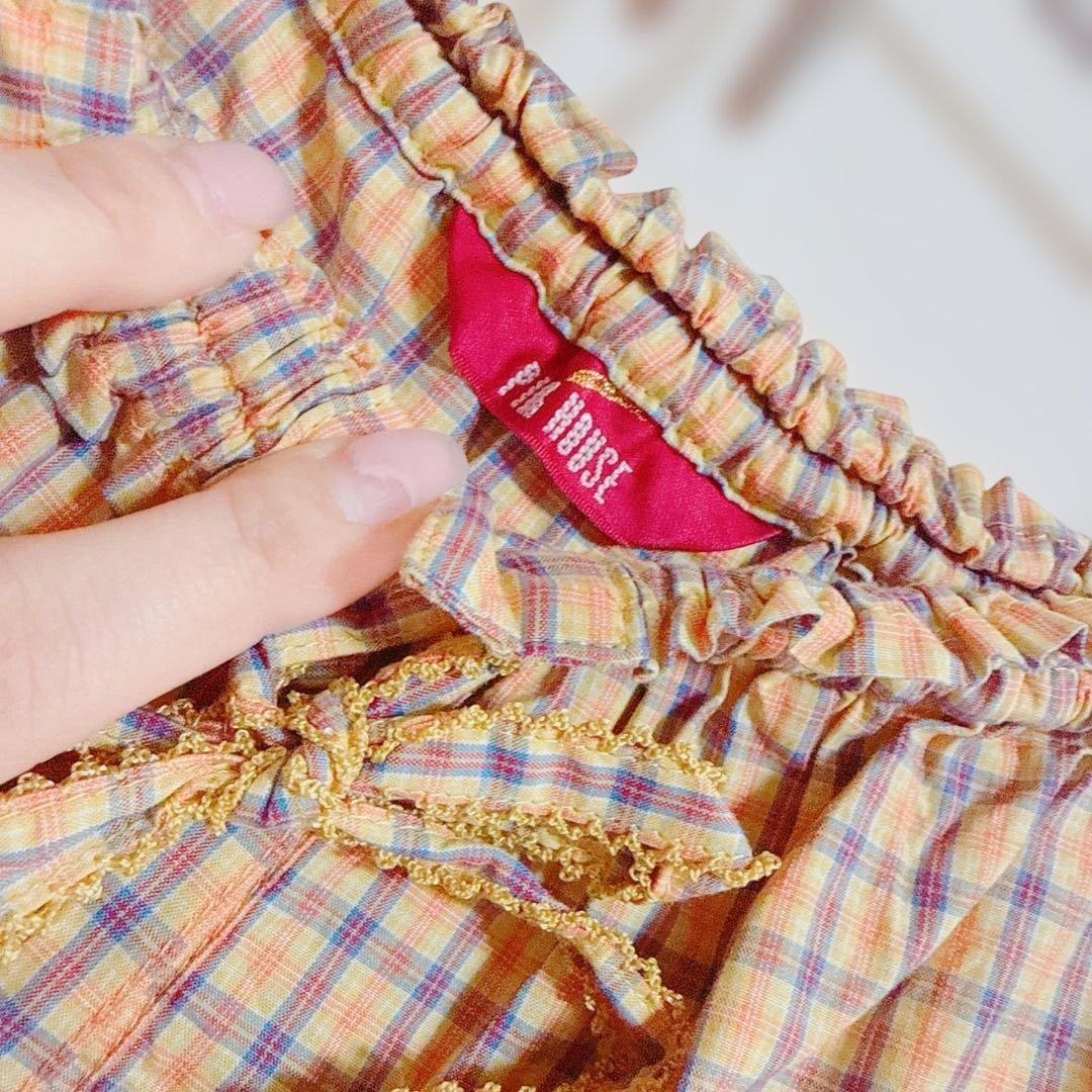 新品未使用 ピンクハウス チェック ロングスカート レース 定価39,600円