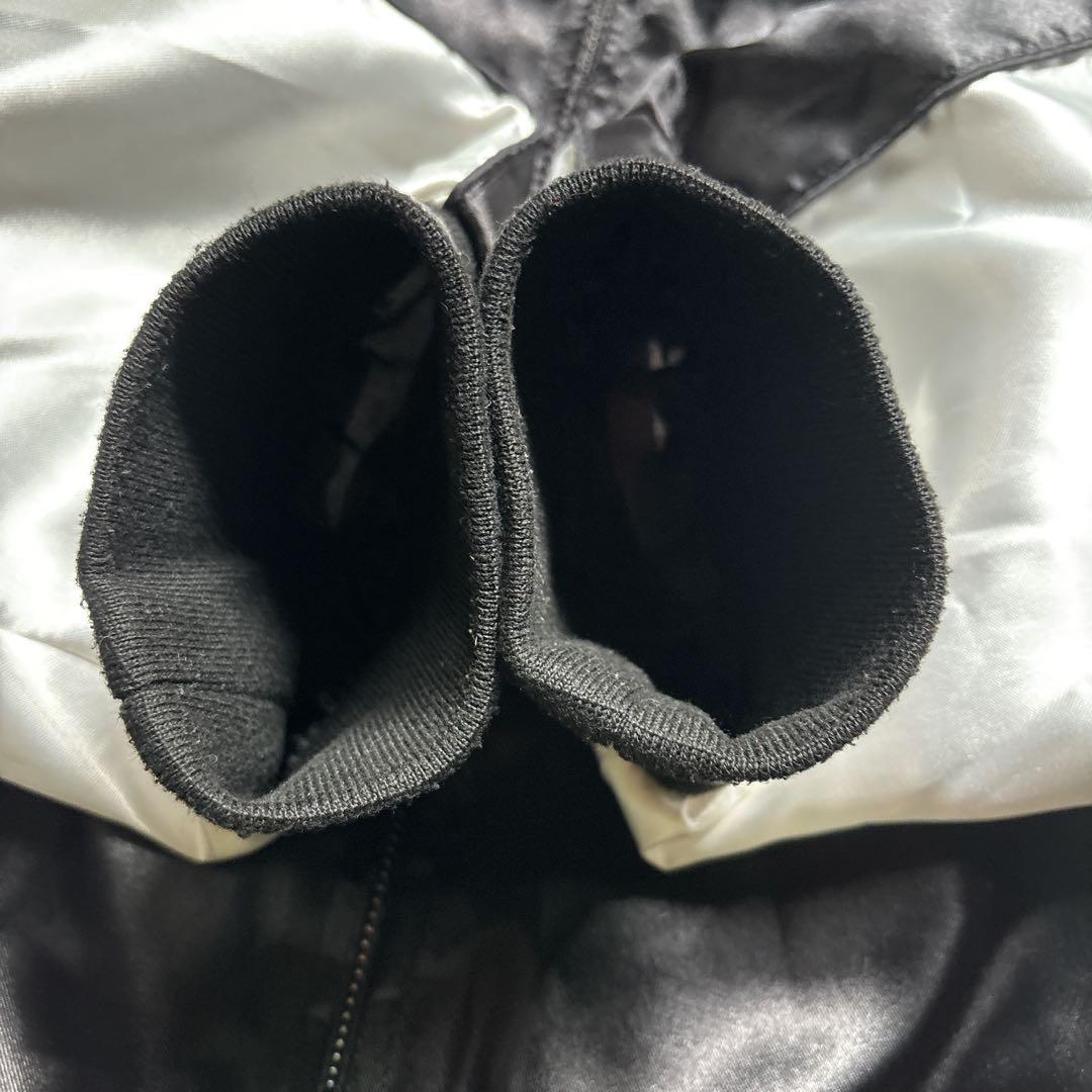 希少サイズ3L！和柄刺繍 スカジャン 黒 一心如鏡 ドクロ 骸骨 スカル