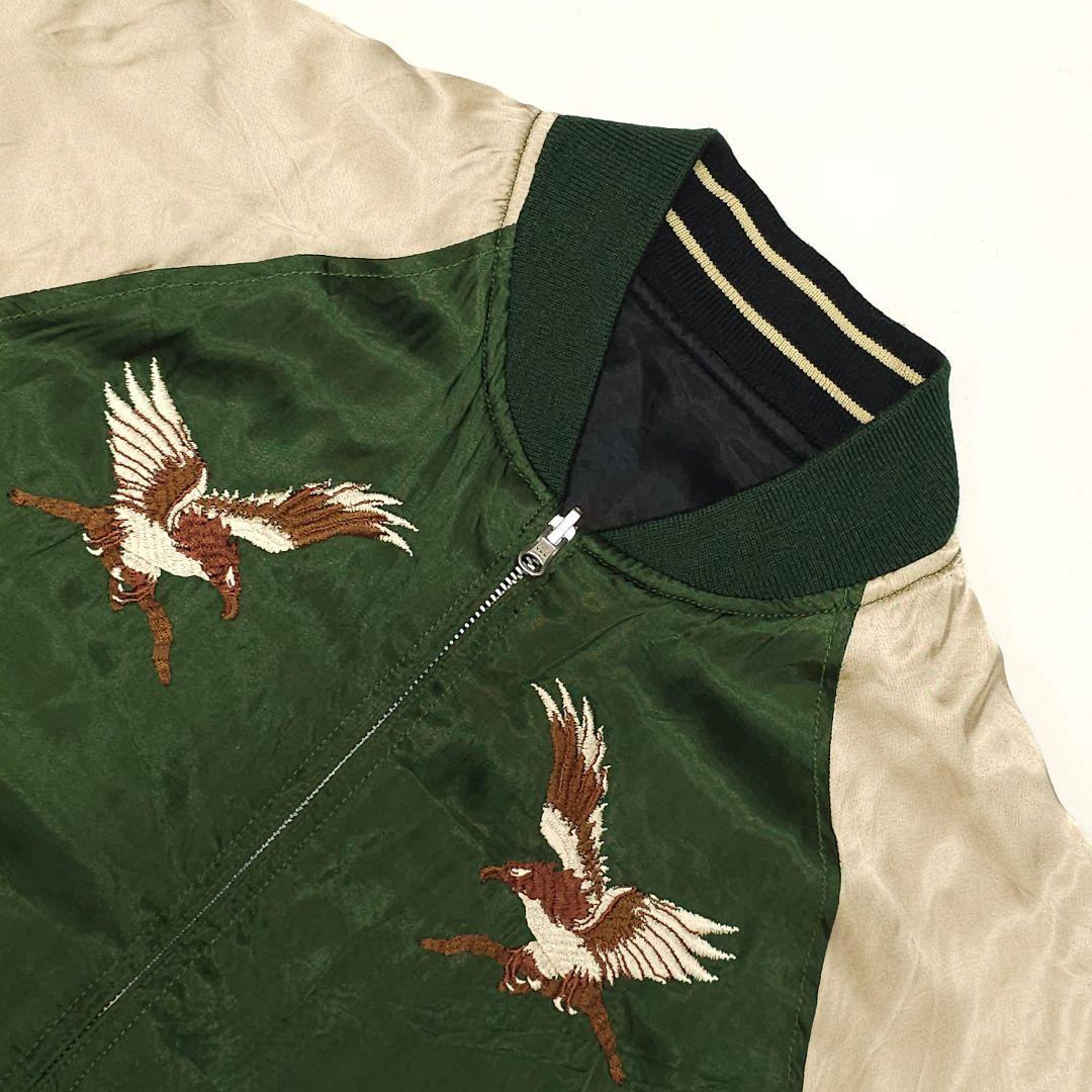 ヒューストン スカジャン 和柄 龍 虎 鷹 富士山 スーベニアジャケット サテン