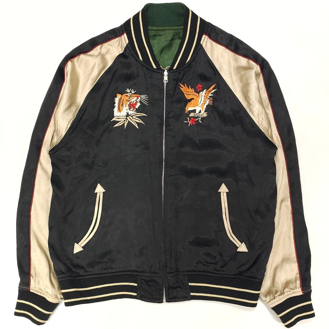ヒューストン スカジャン 和柄 龍 虎 鷹 富士山 スーベニアジャケット サテン