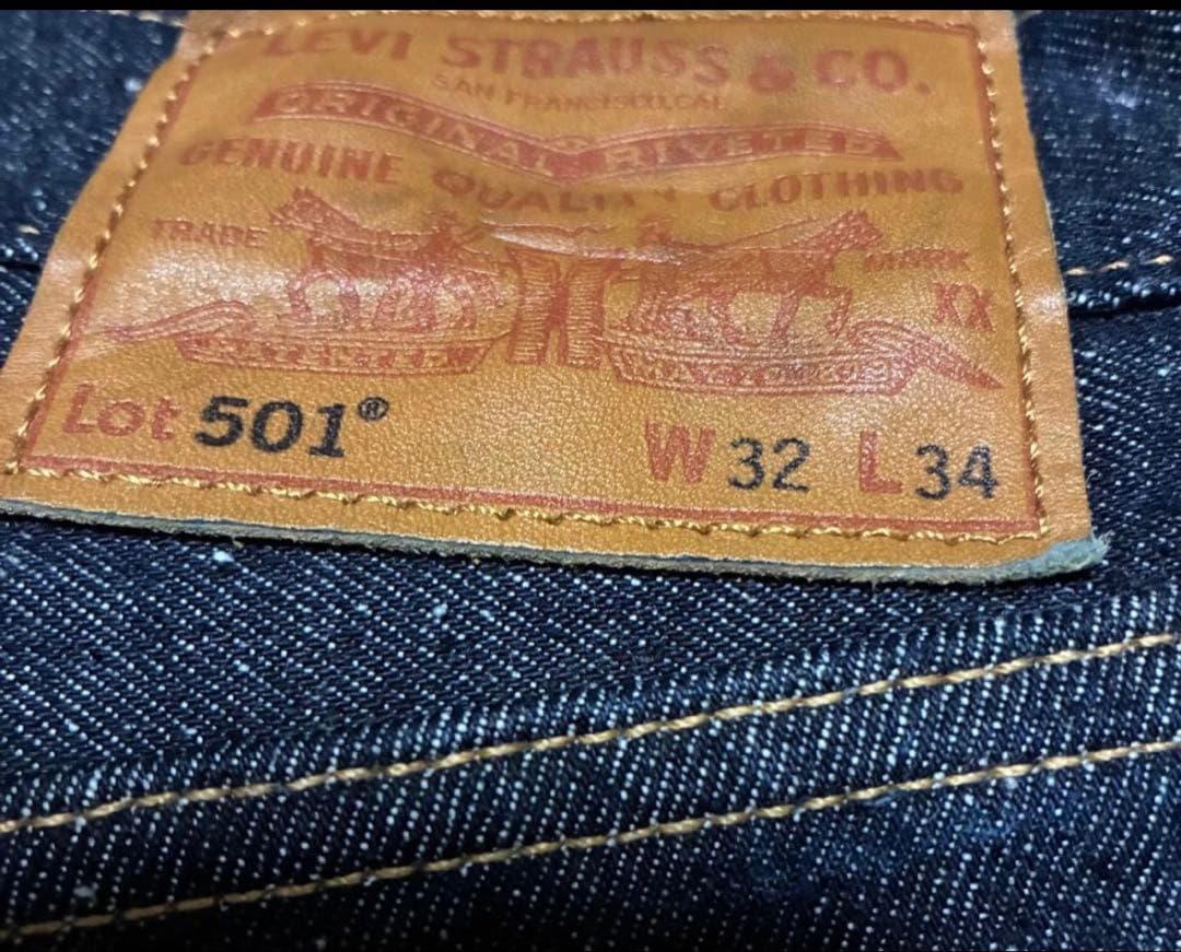 極美品✨LEVI’S 501赤耳 濃紺 bigE W32 革パッチ