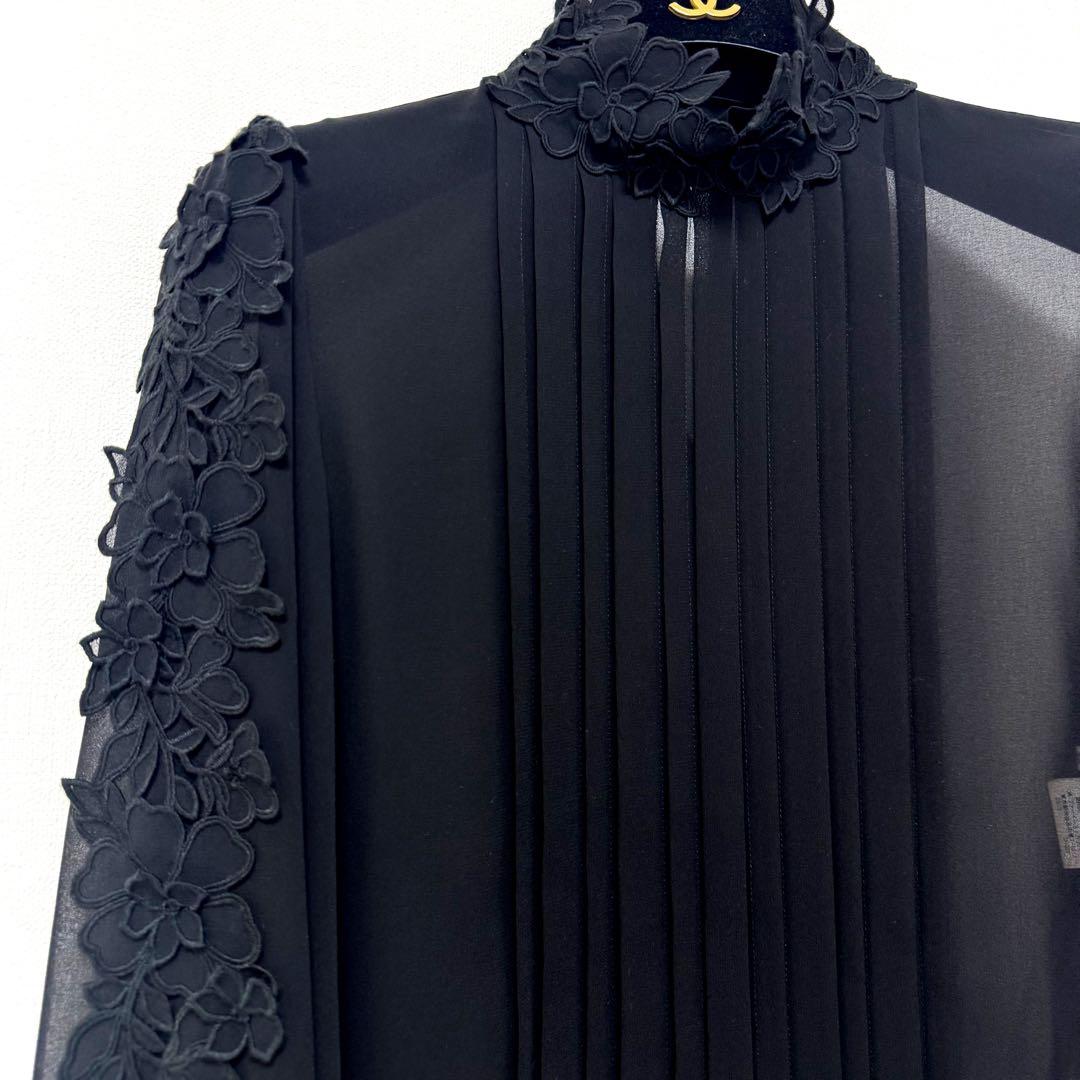 ✨定価¥31,900✨アナイ シフォンレース パフスリーブ ブラウス ブラック