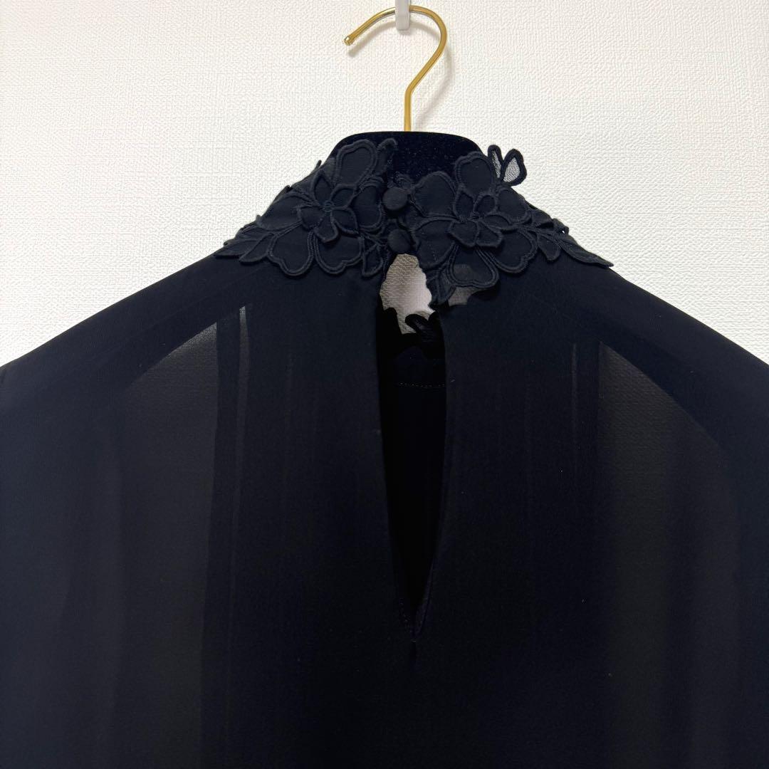 ✨定価¥31,900✨アナイ シフォンレース パフスリーブ ブラウス ブラック