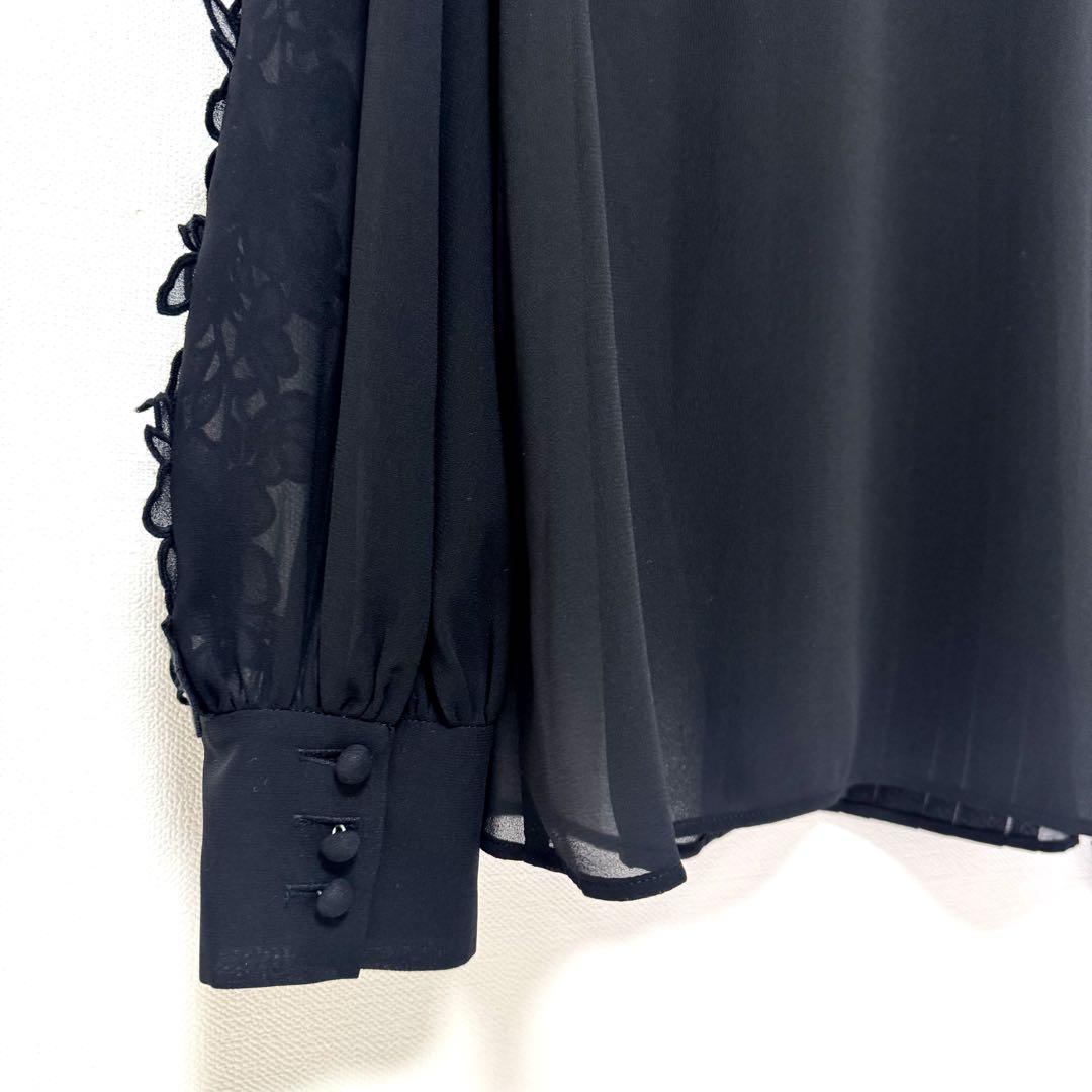 ✨定価¥31,900✨アナイ シフォンレース パフスリーブ ブラウス ブラック