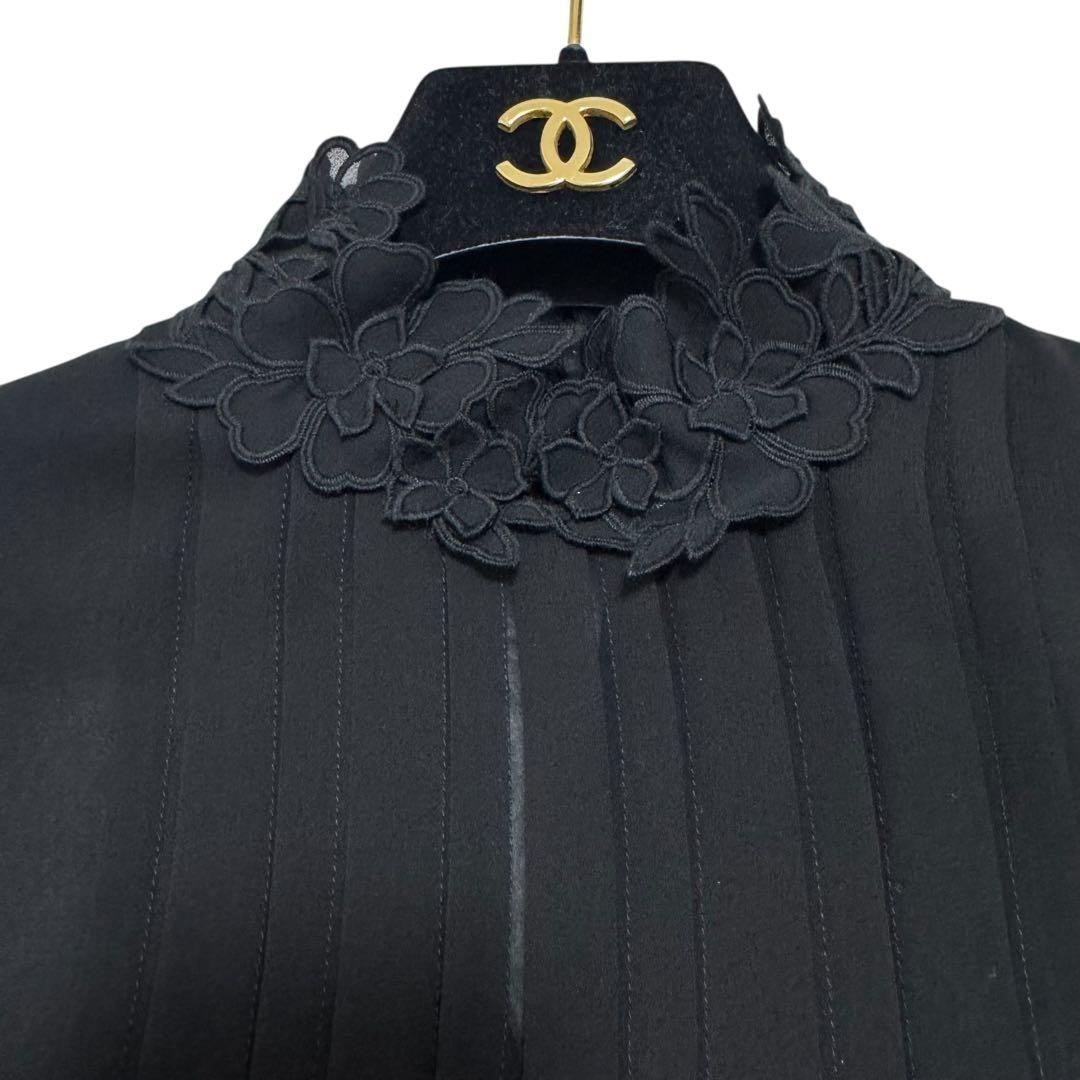 ✨定価¥31,900✨アナイ シフォンレース パフスリーブ ブラウス ブラック