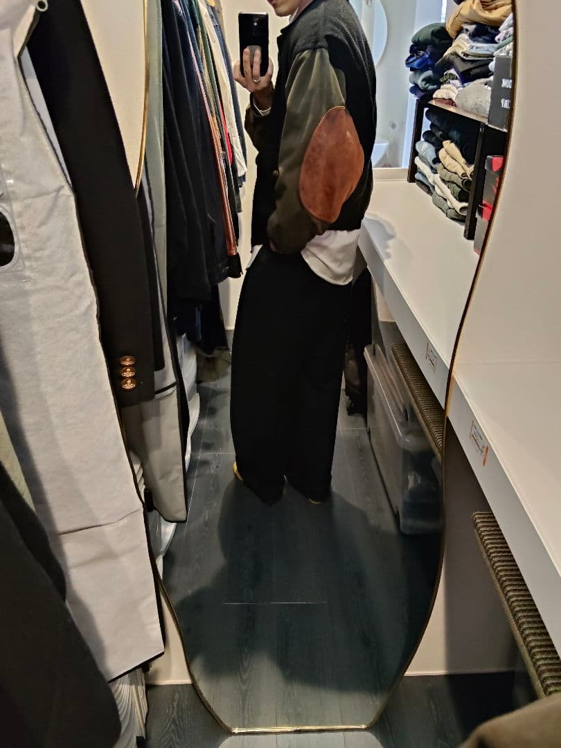 90s NAUTICA A-2 ウールレザーマルチジャケット　Sサイズ