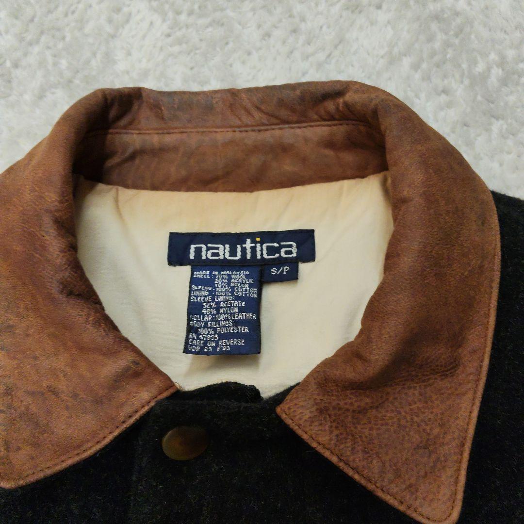 90s NAUTICA A-2 ウールレザーマルチジャケット　Sサイズ