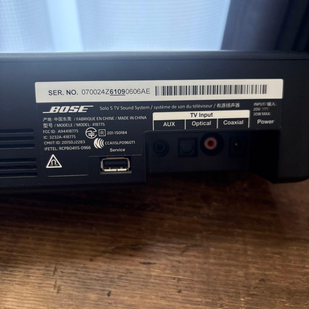 スピーカー・ウーファー BOSE Solo 5 TV sound system