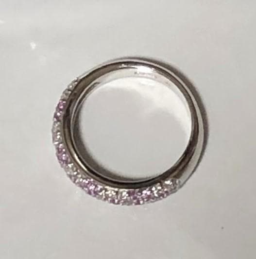 m*読様 ポンテヴェキオ　K18 WG　ダイヤ＆ピンクサファイア　フラワー　リン