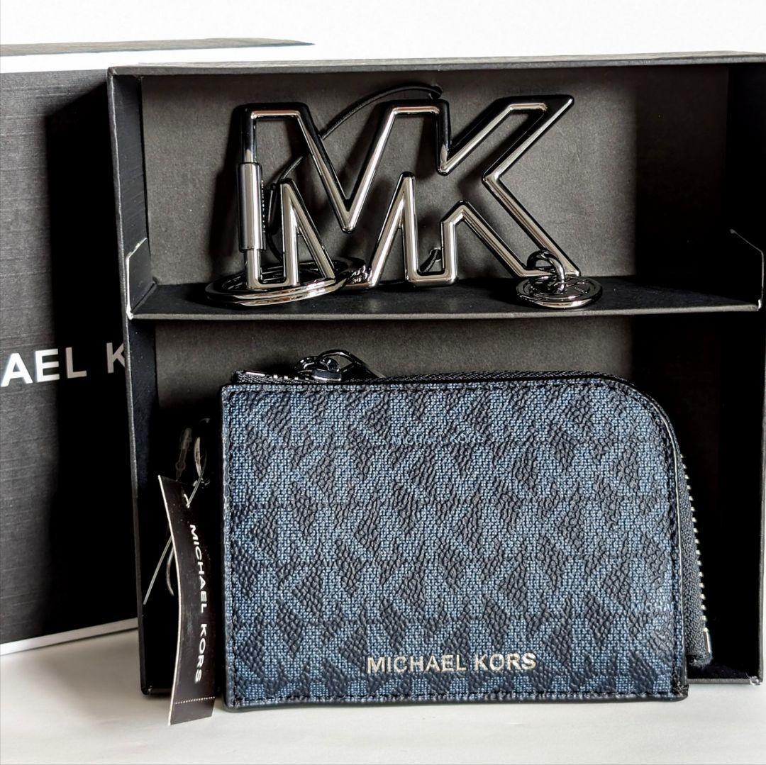 【海外限定品】マイケルコース ケース キーチャーム 小銭入れ ネイビー 青