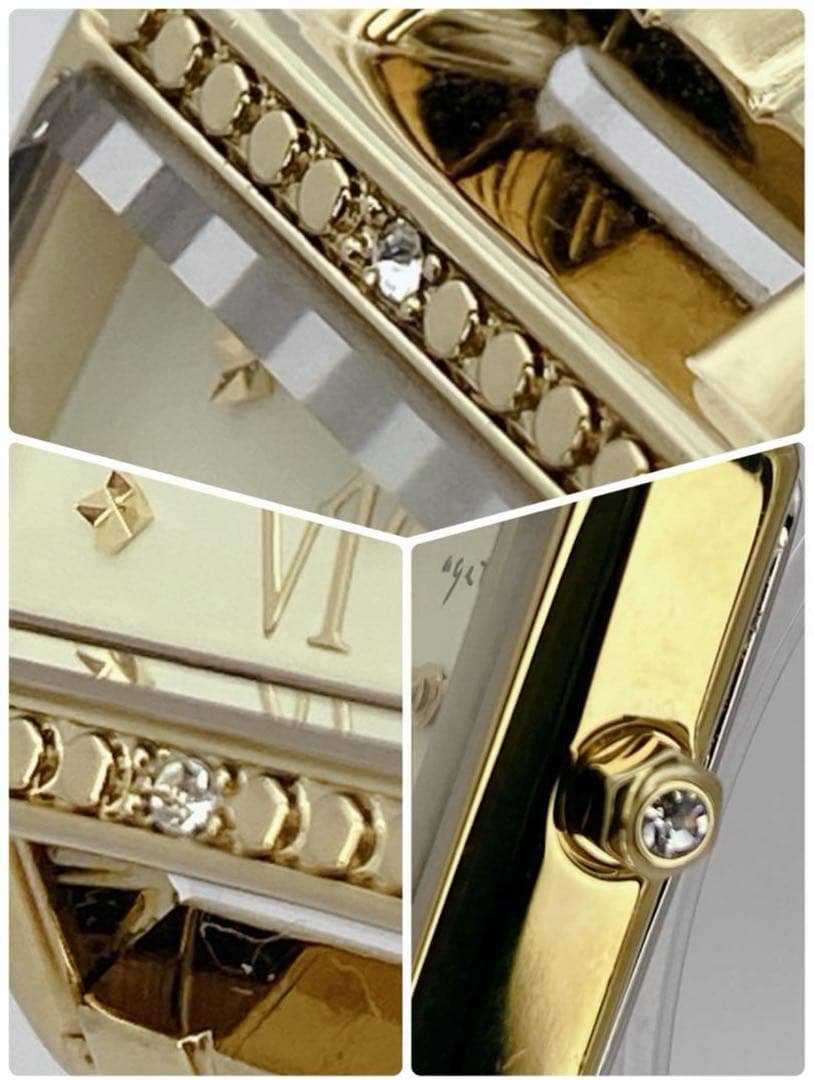 アガット　スクエアフェイス　ストーン付　ベルト16㎝